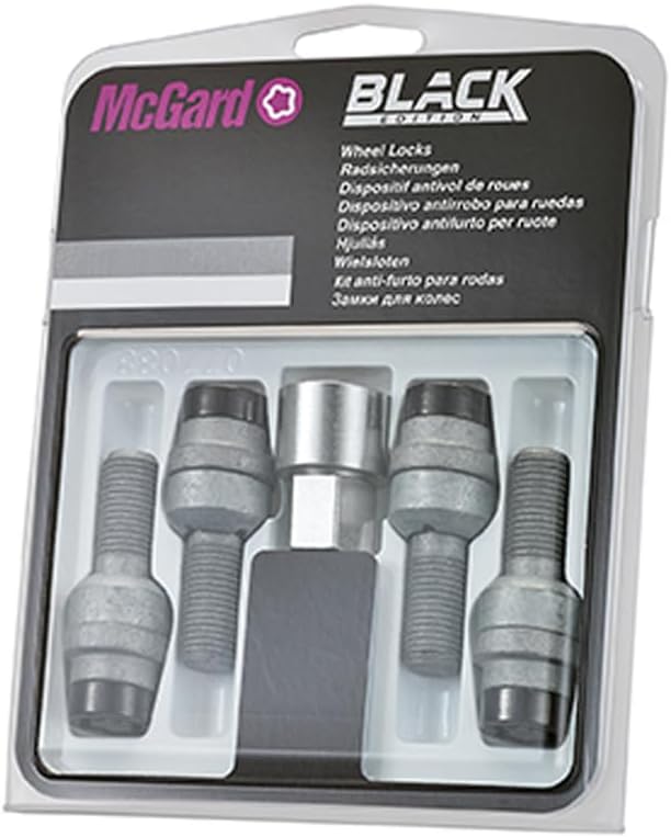 Detalle 2 de McGard boulons antivol M14x1,50 noir sphérique R14 longueur 27 mm clé 17