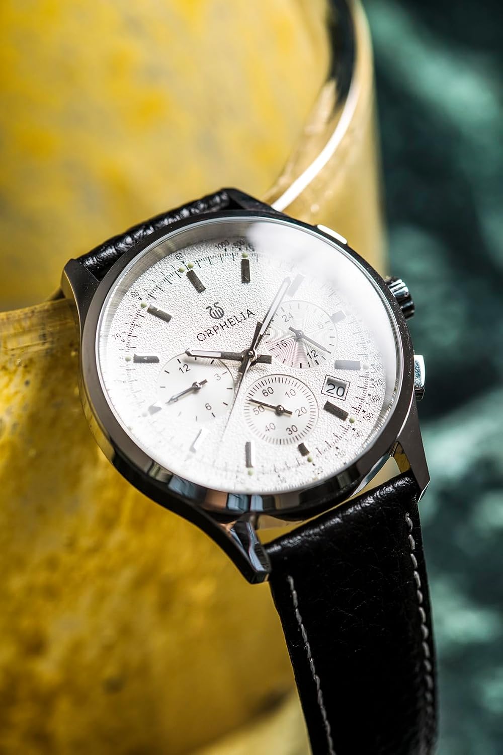 Detalle de Orphelia Montre Homme 24h Dual Time Quartz Cuir – acier et cuir, 49 mm