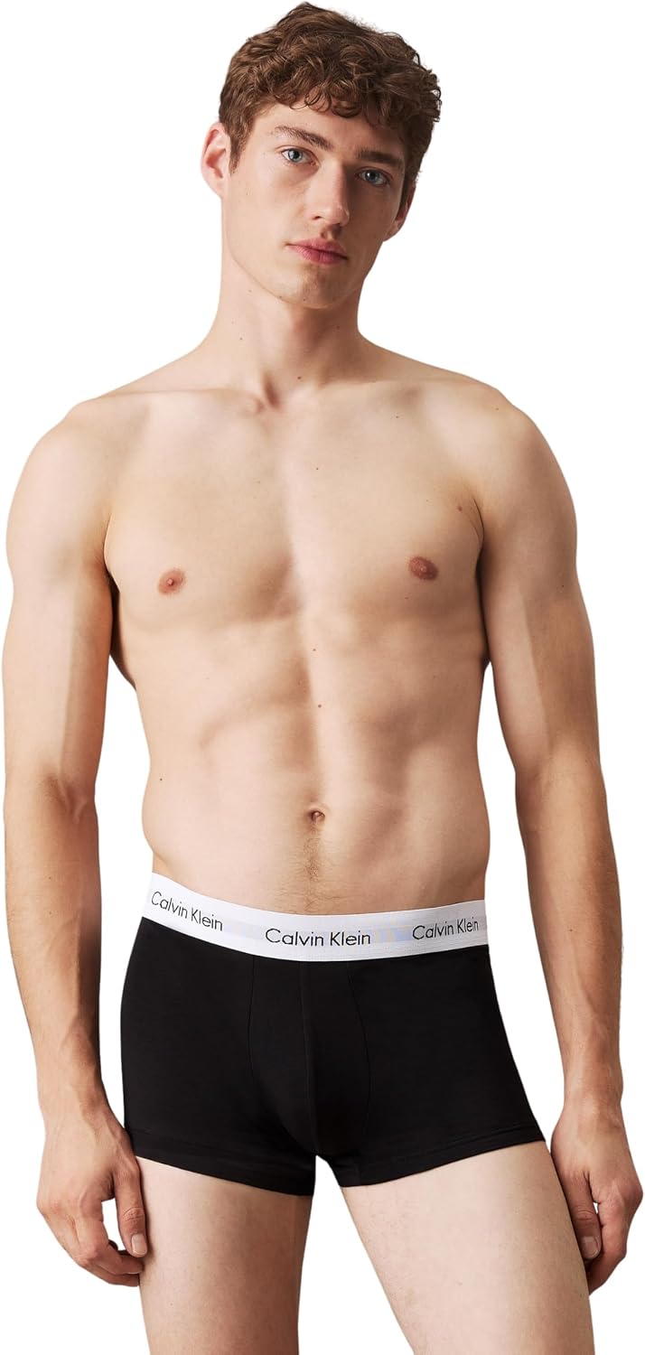 Detalle de Calvin Klein Boxers Taille Basse Lot de 3 Homme – coton stretch, boxer trunk CK