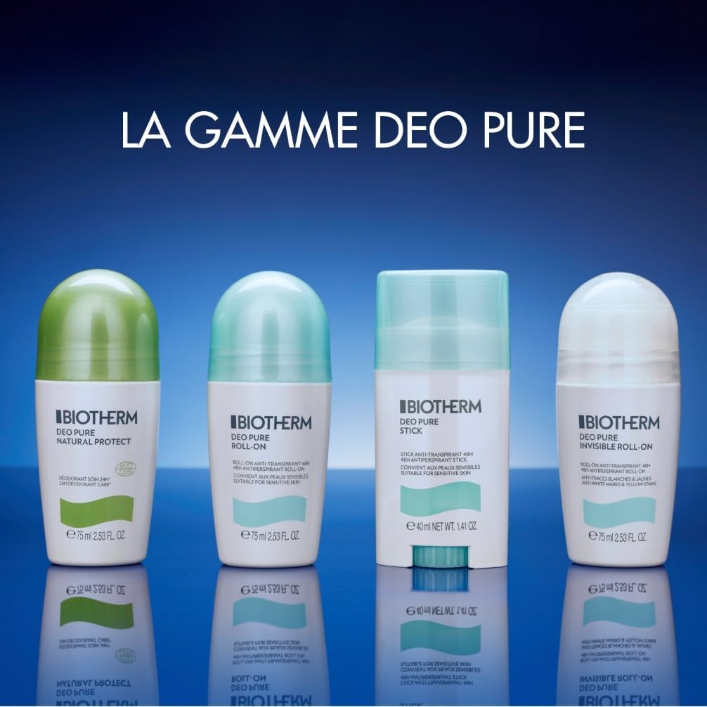 Detalle de Biotherm Deo Pure Déodorant Anti-Transpirant 75 ml – Sans parfum, pour tous types de peaux sensibles