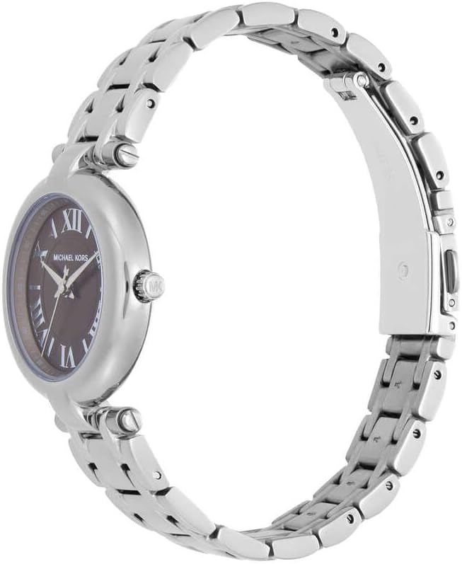 Detalle de Michael Kors Montre Laney pour Femme en acier inoxydable — mouvement à quartz 3 aiguilles, cadran gris