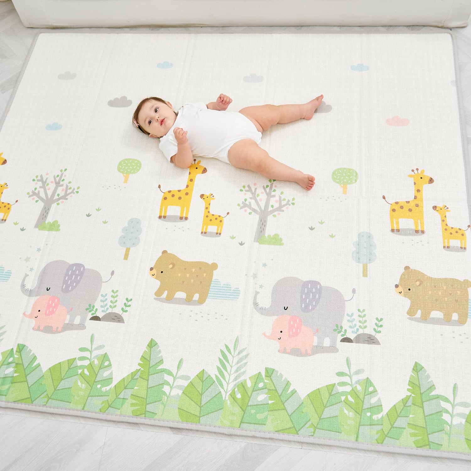 Detalle de Tapis d'éveil bébé SUPERBE BEBE pliable épais réversible 150x180 cm — jeu d'éveil XXL en mousse