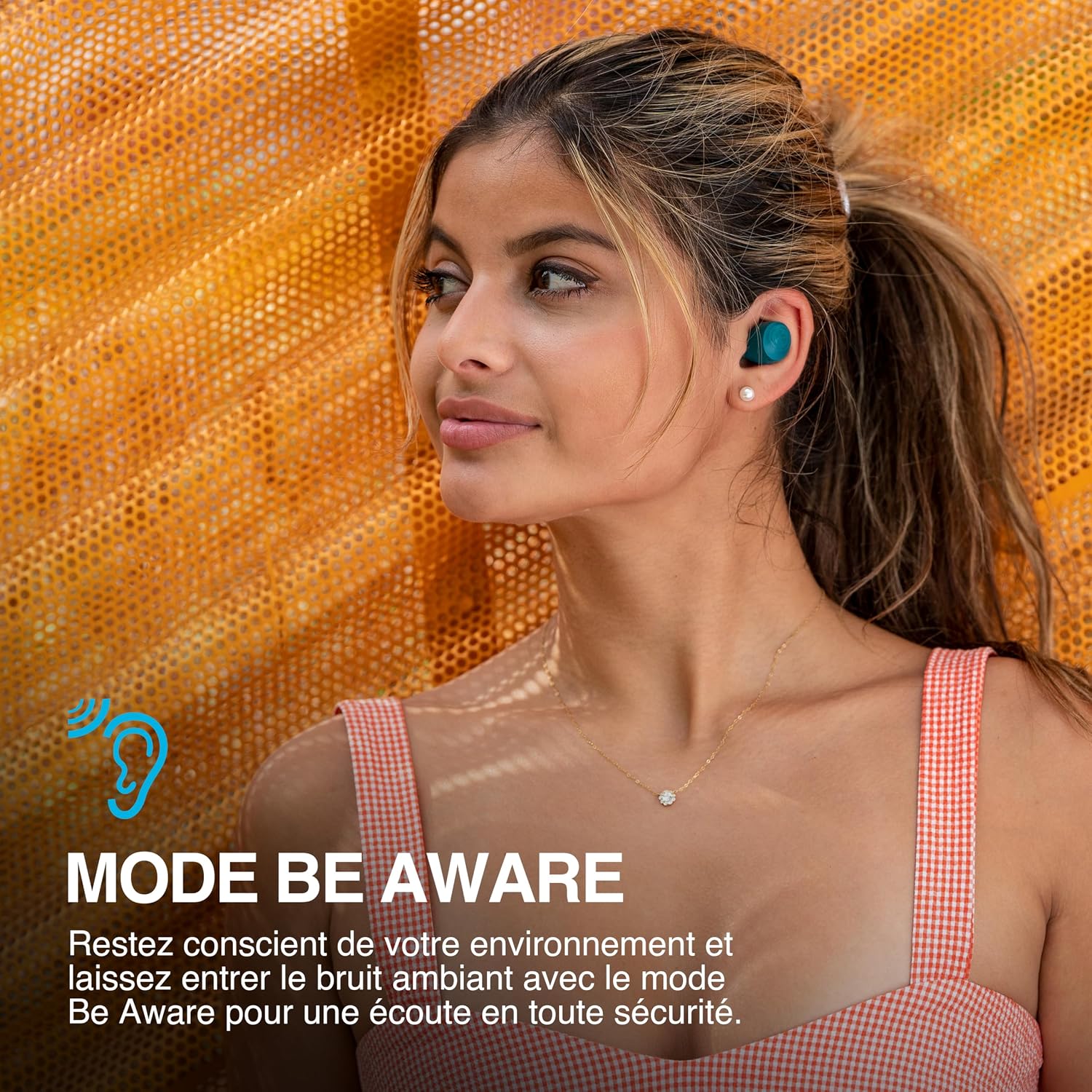 Detalle de JLab Go Air Pop+ Menthe — écouteurs Bluetooth True Wireless avec micro et autonomie annoncée 35+ h