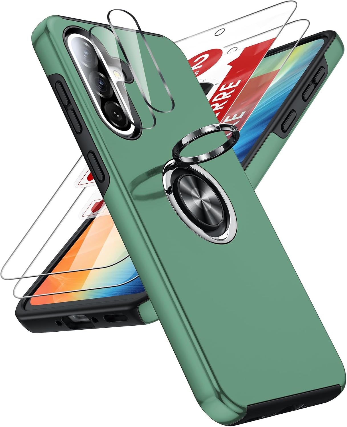 Detalle de Coque LeYi pour Samsung Galaxy A56/A56 avec verre trempé dual et anneau invisible – protection renforcée