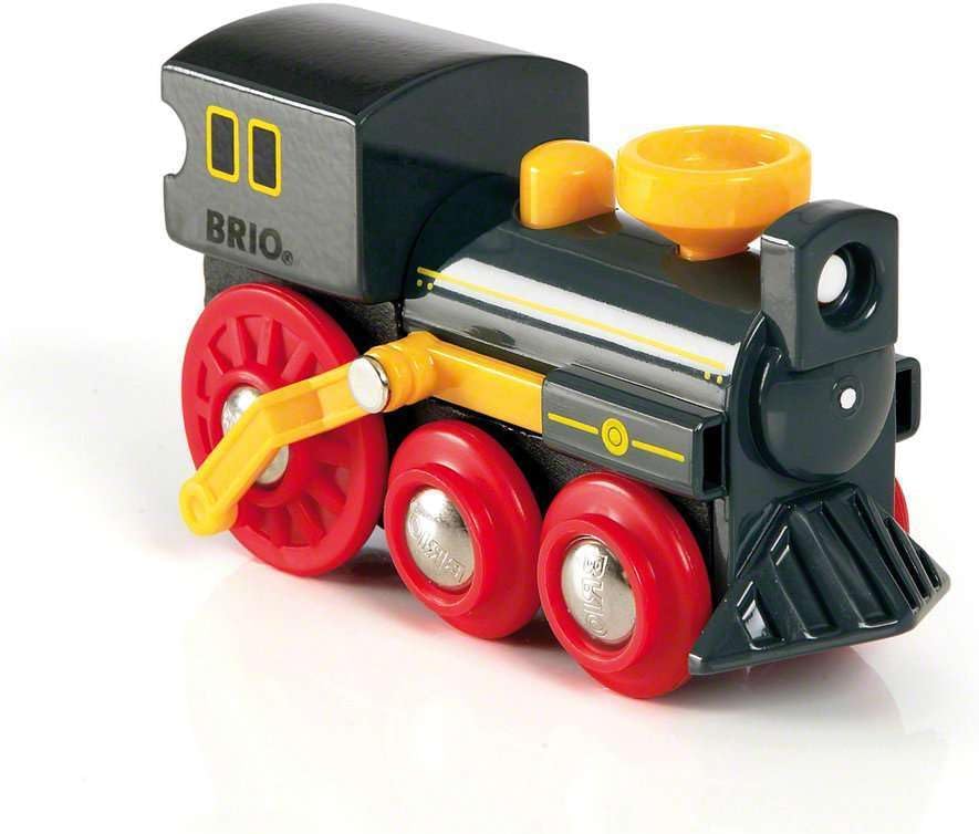 Detalle de Brio World 33617 Grande Locomotive à vapeur – circuit bois, sans pile, thème Far West