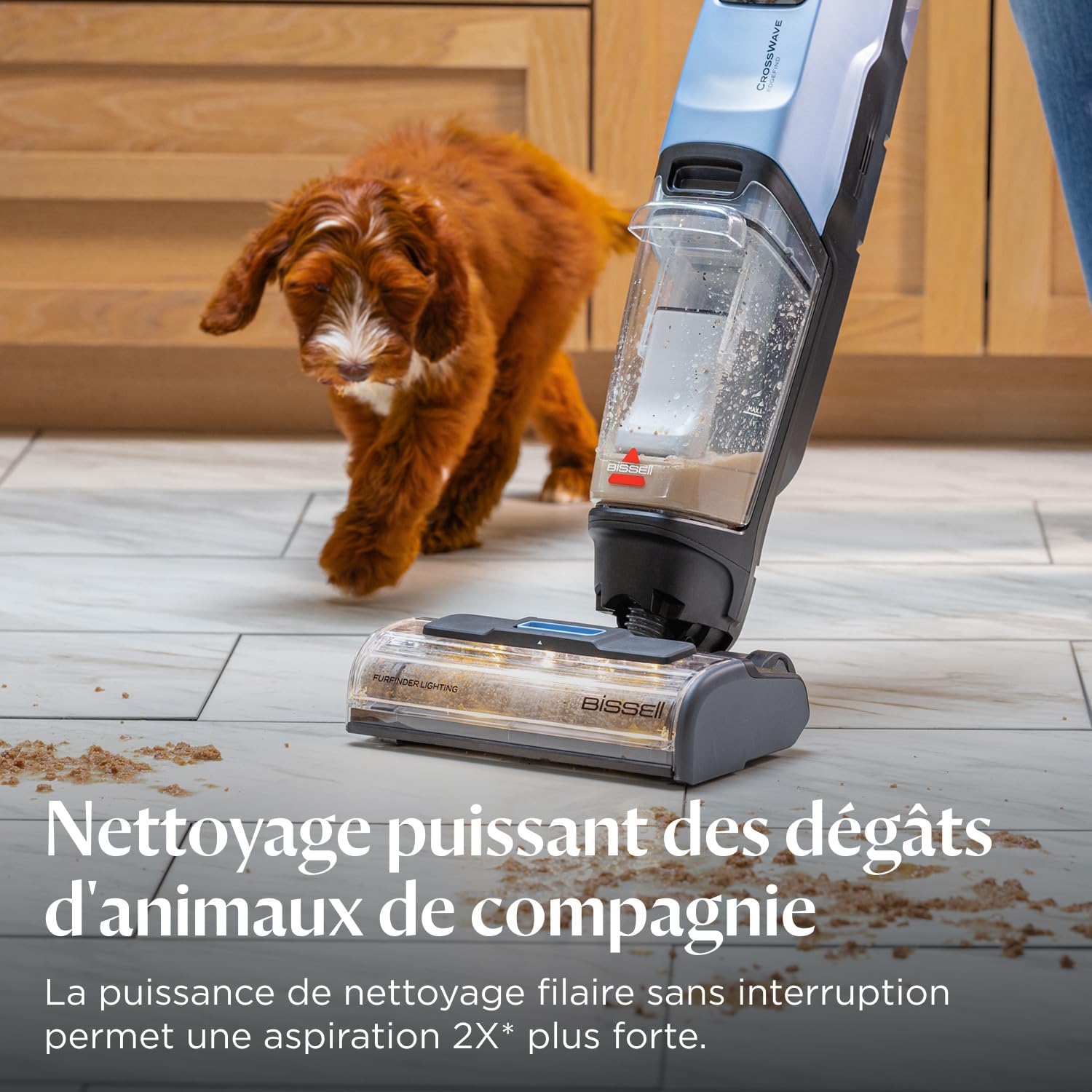 Detalle de BISSELL CrossWave EdgeFind 4159N — Aspirateur laveur tout-en-un pour sols et poils d’animaux