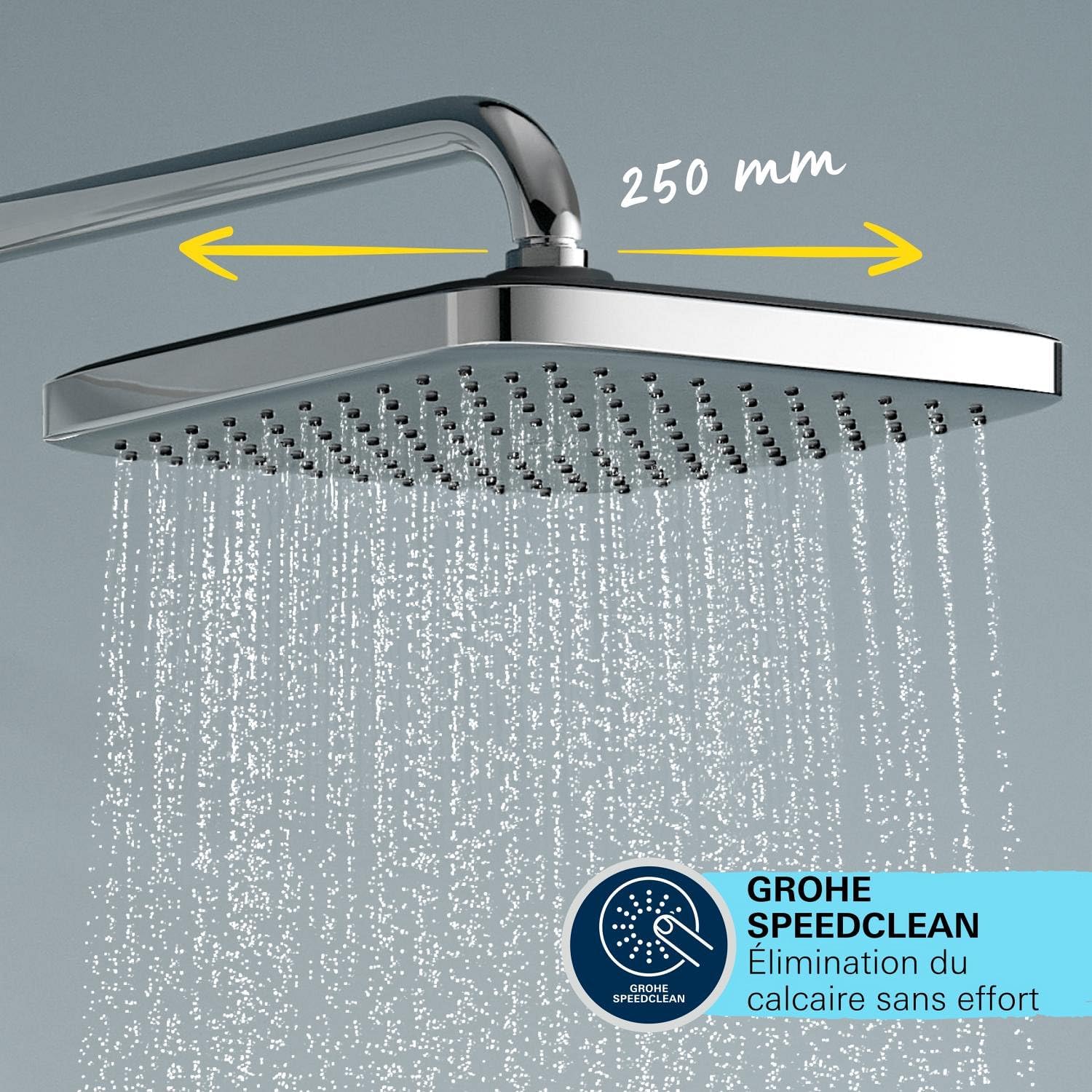 Detalle 2 de Grohe Vitalio Comfort 250 : Colonne de Douche avec Inverseur et Douchette 110 – Chrome (26698001)