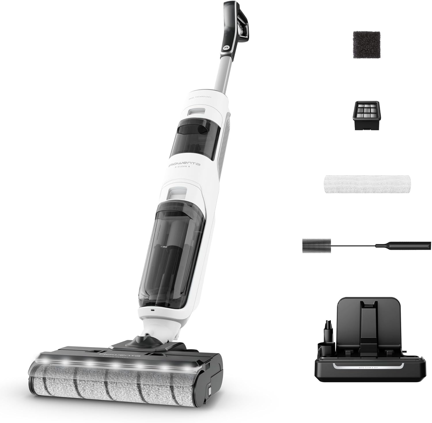 Detalle de Rowenta X-Clean5 GZ5557EE — Aspirateur Laveur sans Fil 2-en-1 avec détection Auto et Séchage à l’air chaud