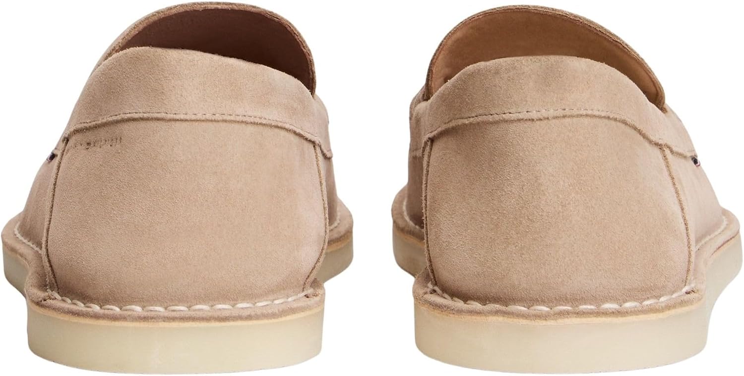 Detalle de Tommy Hilfiger Homme Hilfiger Stitchdown Suede Loafer FM0FM05782 – mocassins en suède