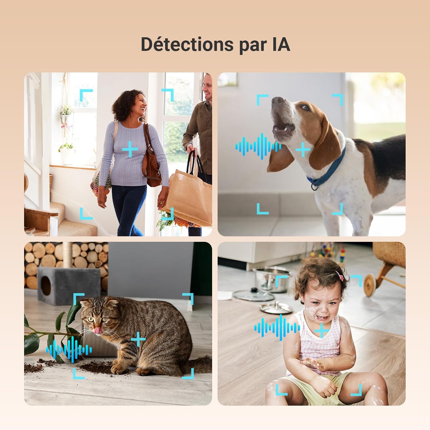 Detalle 2 de EZVIZ C6N G1 4K Caméra Wi‑Fi intérieure 360° (détection humaine/animaux, vision nocturne couleur, WDR)