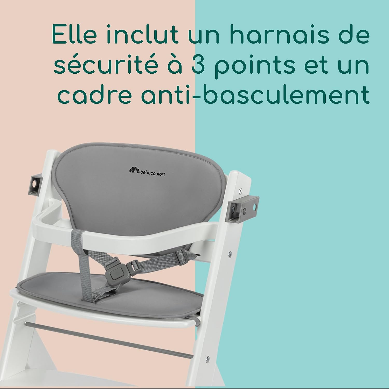 Detalle de Bebeconfort Timba 2 avec Coussin — Chaise Haute Évolutive en Bois (6 mois et +)
