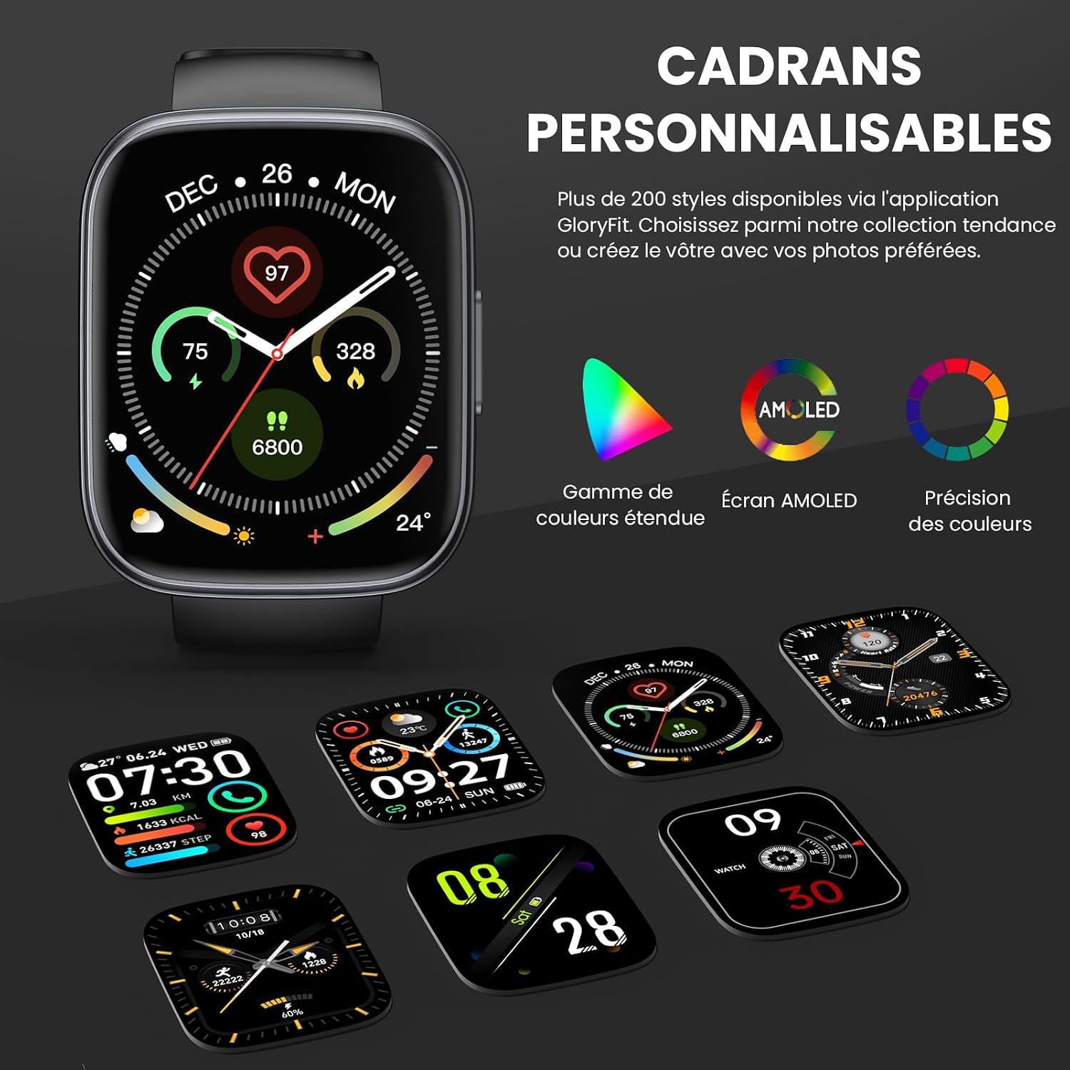 Thumbnail 6 de CILLSO Montre connectée Homme/Femme 1,95” HD avec appels Bluetooth, cardio, sommeil et 112 modes sport (IP68)