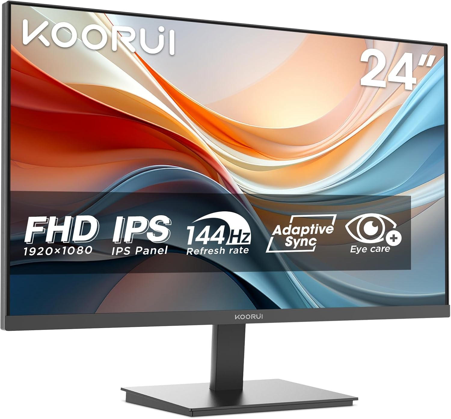 Detalle de KOORUI E2411K : moniteur PC gamer 24 pouces Full HD 144 Hz IPS, Eye Care et Adaptive Sync
