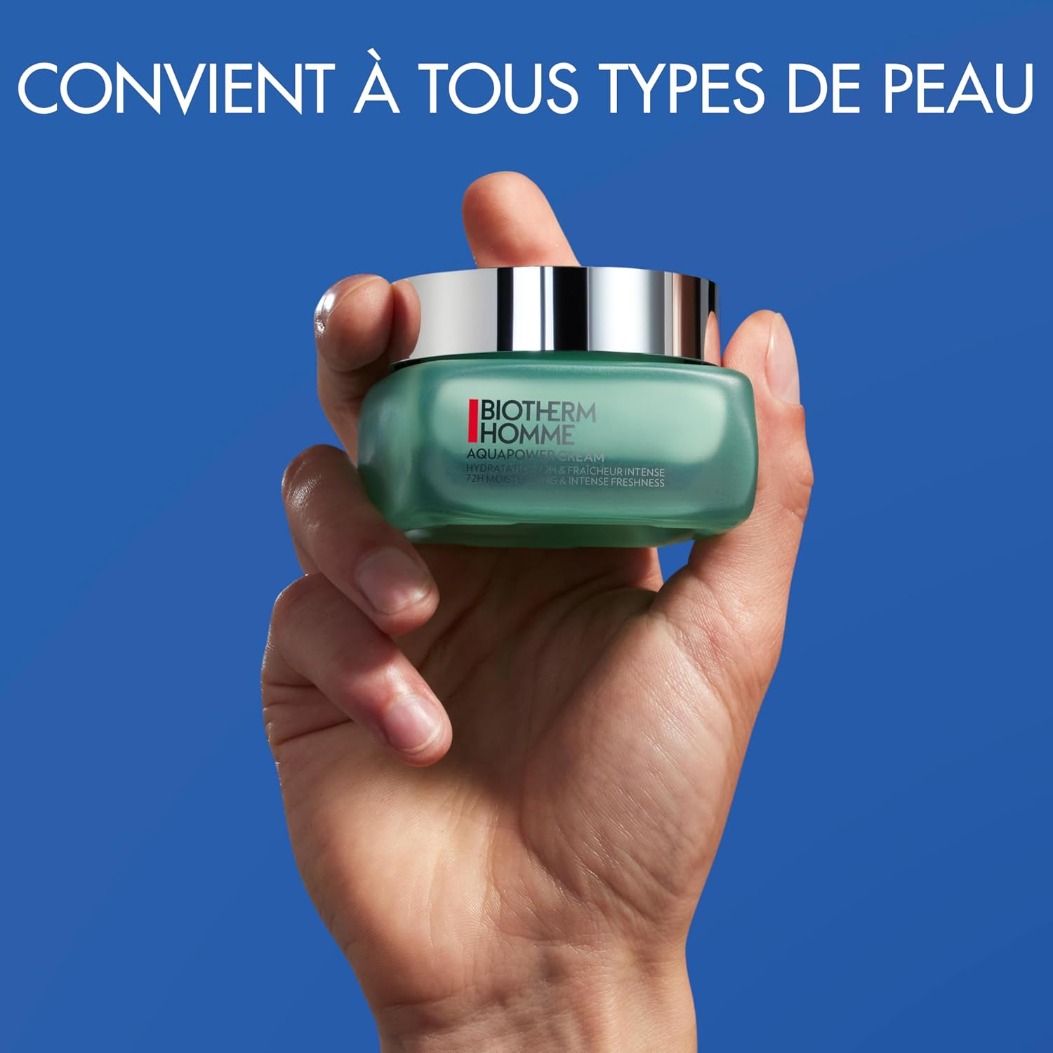 Detalle de Biotherm Homme Aquapower Crème Hydratation 72H – Hydratante et Rafraîchissante (50 ml)