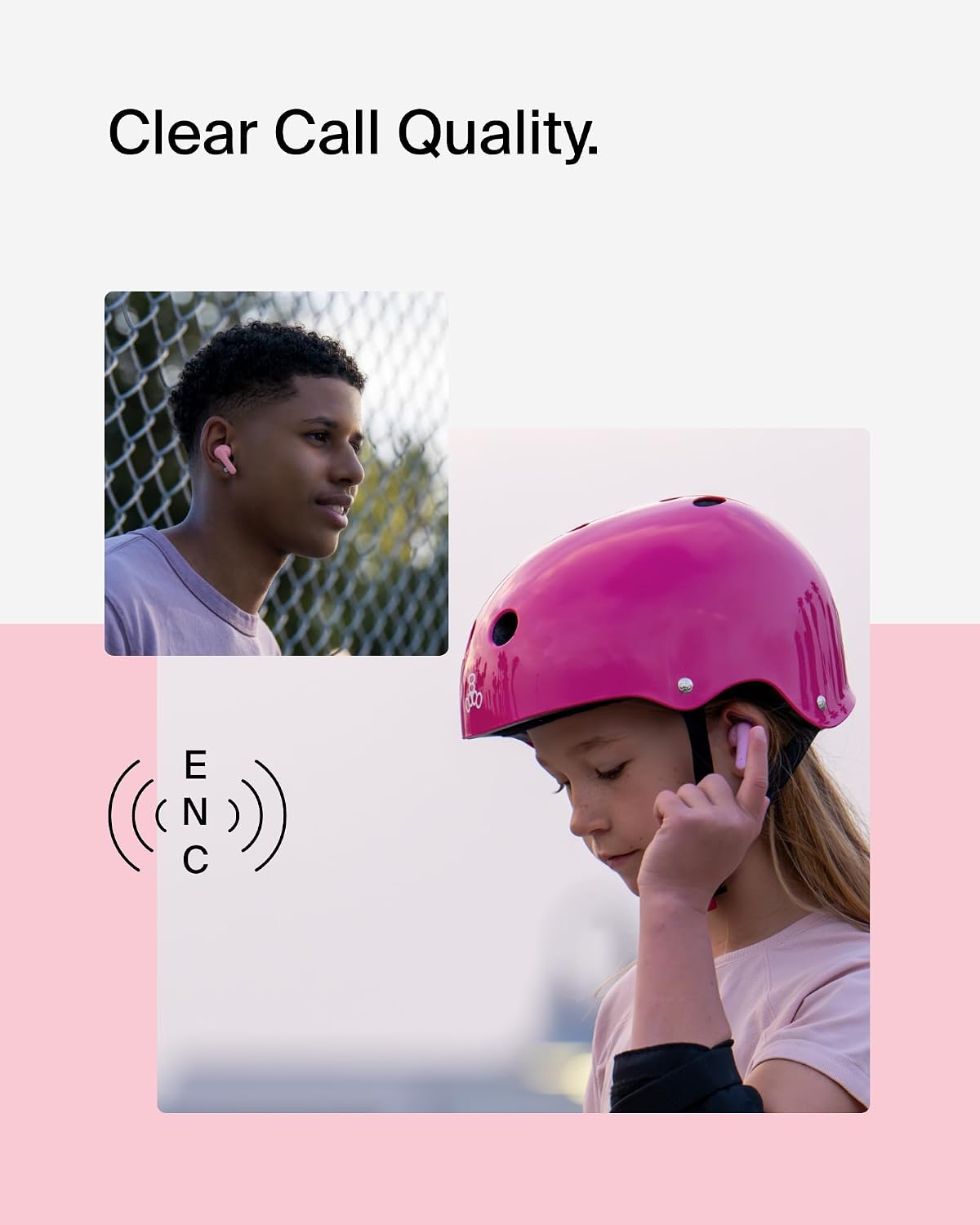 Detalle de Belkin SoundForm Nano 2: Écouteurs Bluetooth pour enfants – Rose, 28 h d’autonomie, volume limité