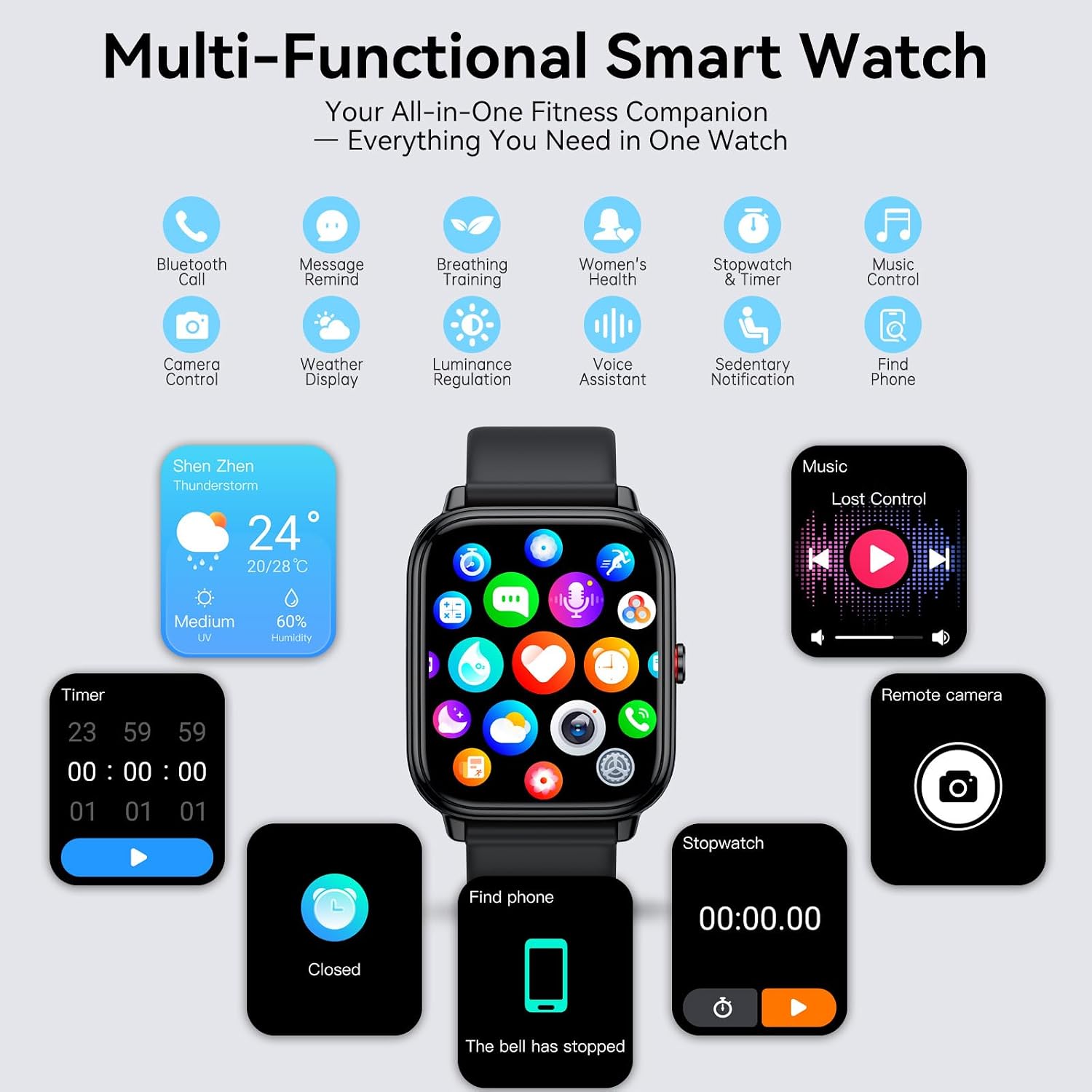 Thumbnail 6 de Montre Connectée Tiksounds Femme/Homme 1,83" HD – 110+ Modes, GPS non inclus, IP68, Bluetooth 5.4