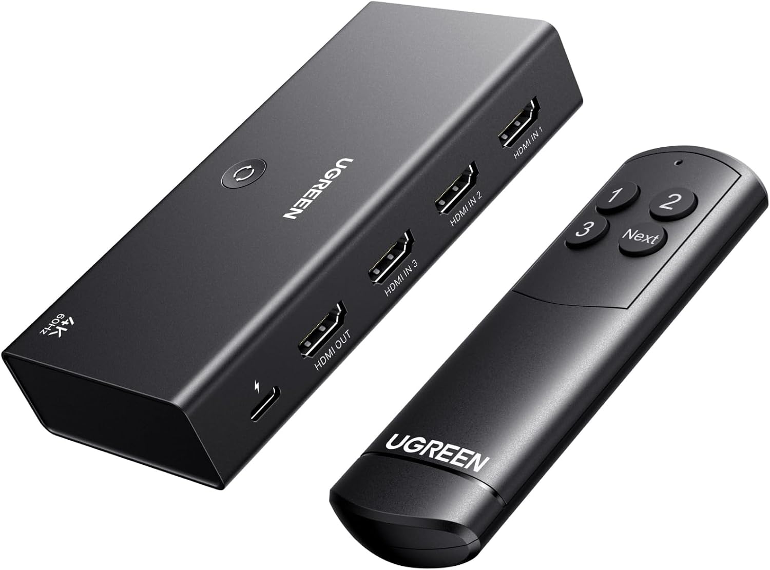 Detalle de UGREEN Switch HDMI 4K 60 Hz à 3 entrées / 1 sortie avec télécommande