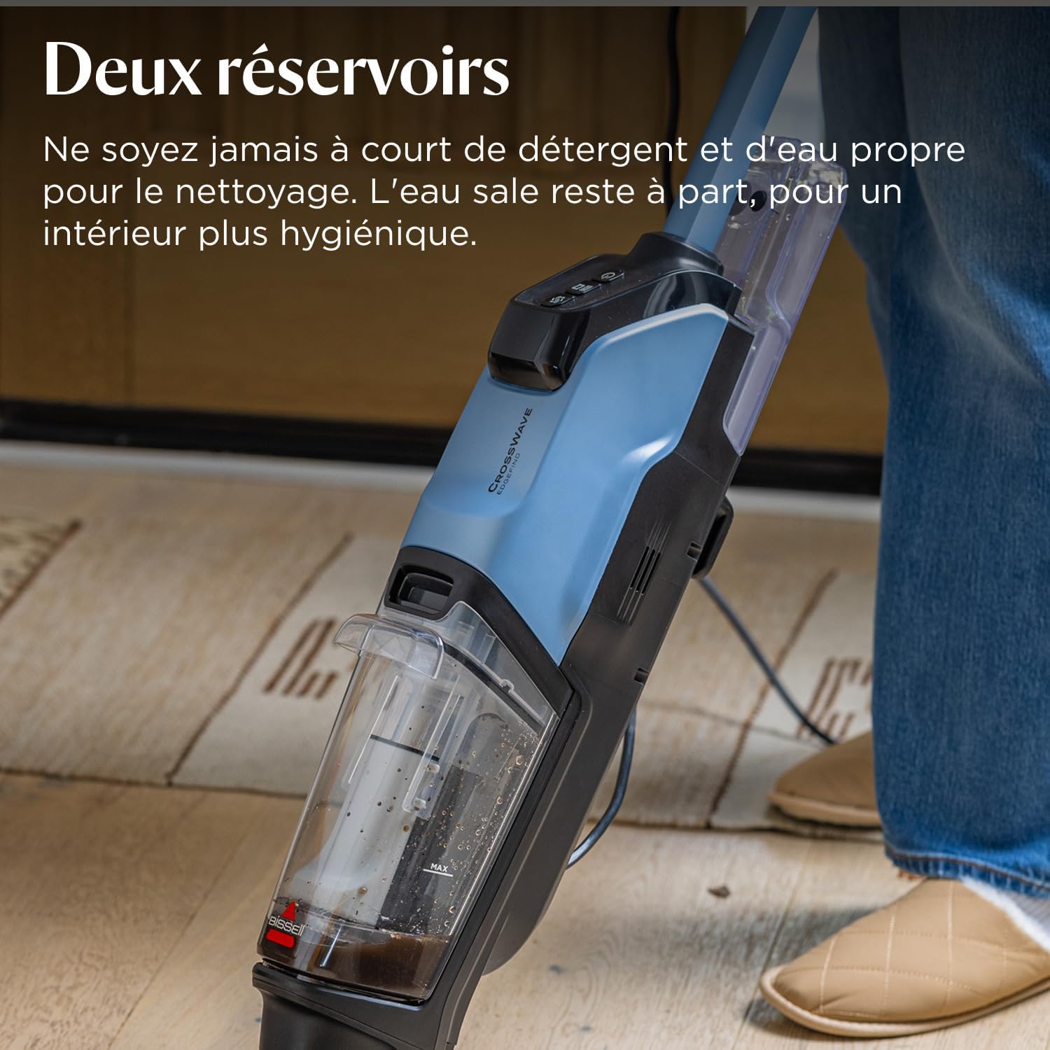 Detalle de BISSELL CrossWave EdgeFind 4159N — Aspirateur laveur tout-en-un pour sols et poils d’animaux