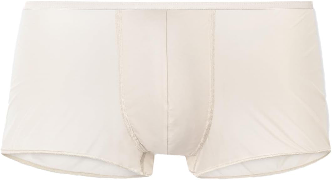 Detalle de Hom Shorty Plumes (Blanc) – Maillot de bain homme en microfibre légère et invisible