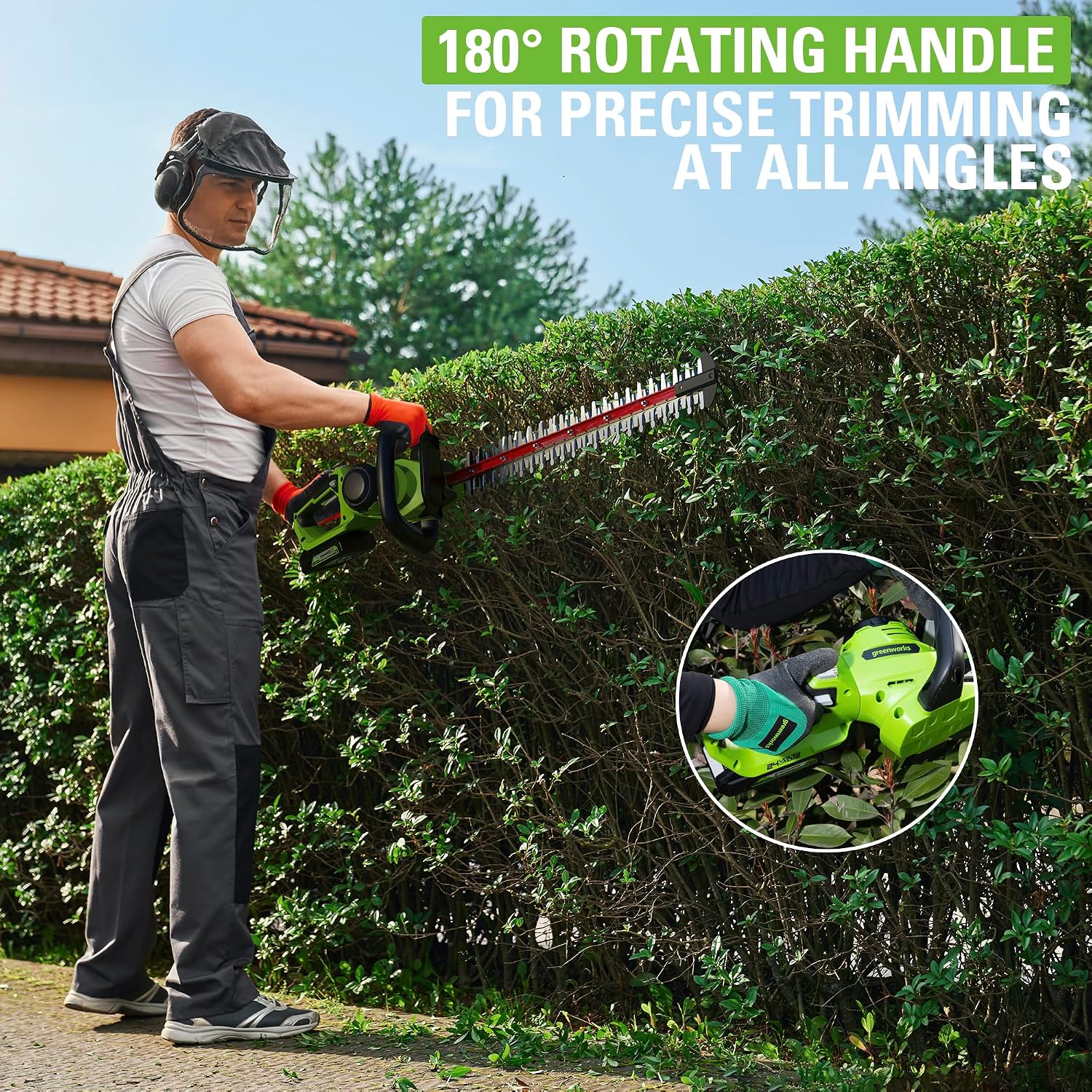 Detalle de Greenworks GD24HT61 taille-haies sans fil 61 cm