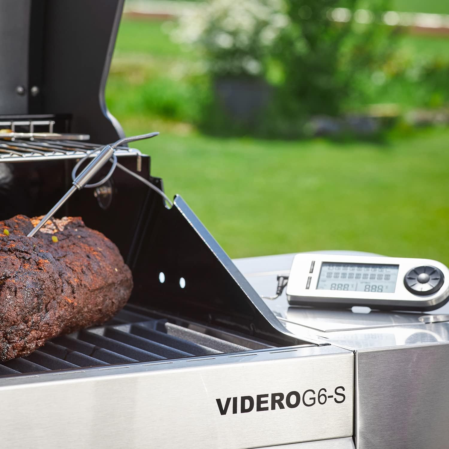 Detalle 2 de RÖSLE Thermo-sonde numérique pour barbecue : thermomètre de cuisson au cœur de la viande, -20 °C à 250 °C