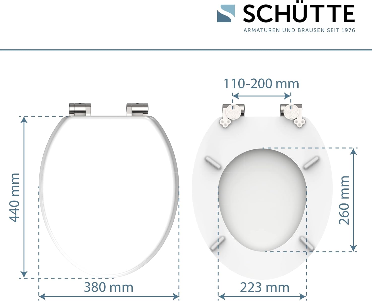 Thumbnail 6 de SCHÜTTE Abattant WC avec frein de chute – bois compressé, résistance jusqu’à 150 kg, blanc