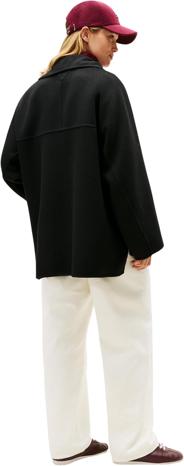 Detalle 2 de Tommy Hilfiger Df Wool Gb Funnel Nk Coat Ww0ww47758 : manteau femme en laine, esprit durable