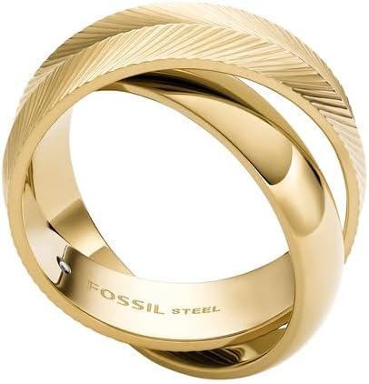 Detalle de Fossil Jewelry — Acier inoxydable doré, fini poli, tailles 9, 12, 14, 17 et 20