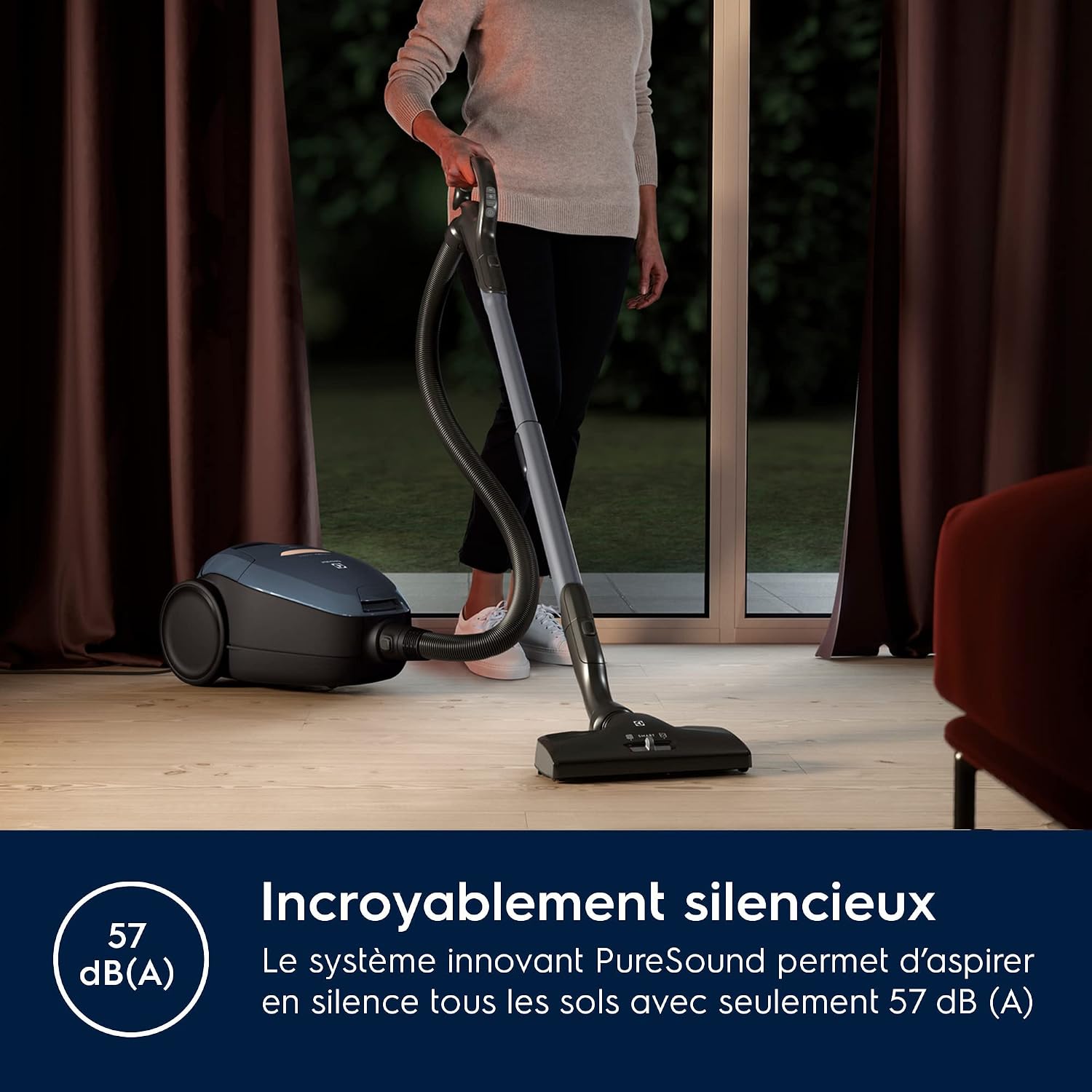 Detalle 2 de Electrolux Pure D8 PD82-8DB : Aspirateur traîneau avec sac, ultra silencieux et commandes à distance
