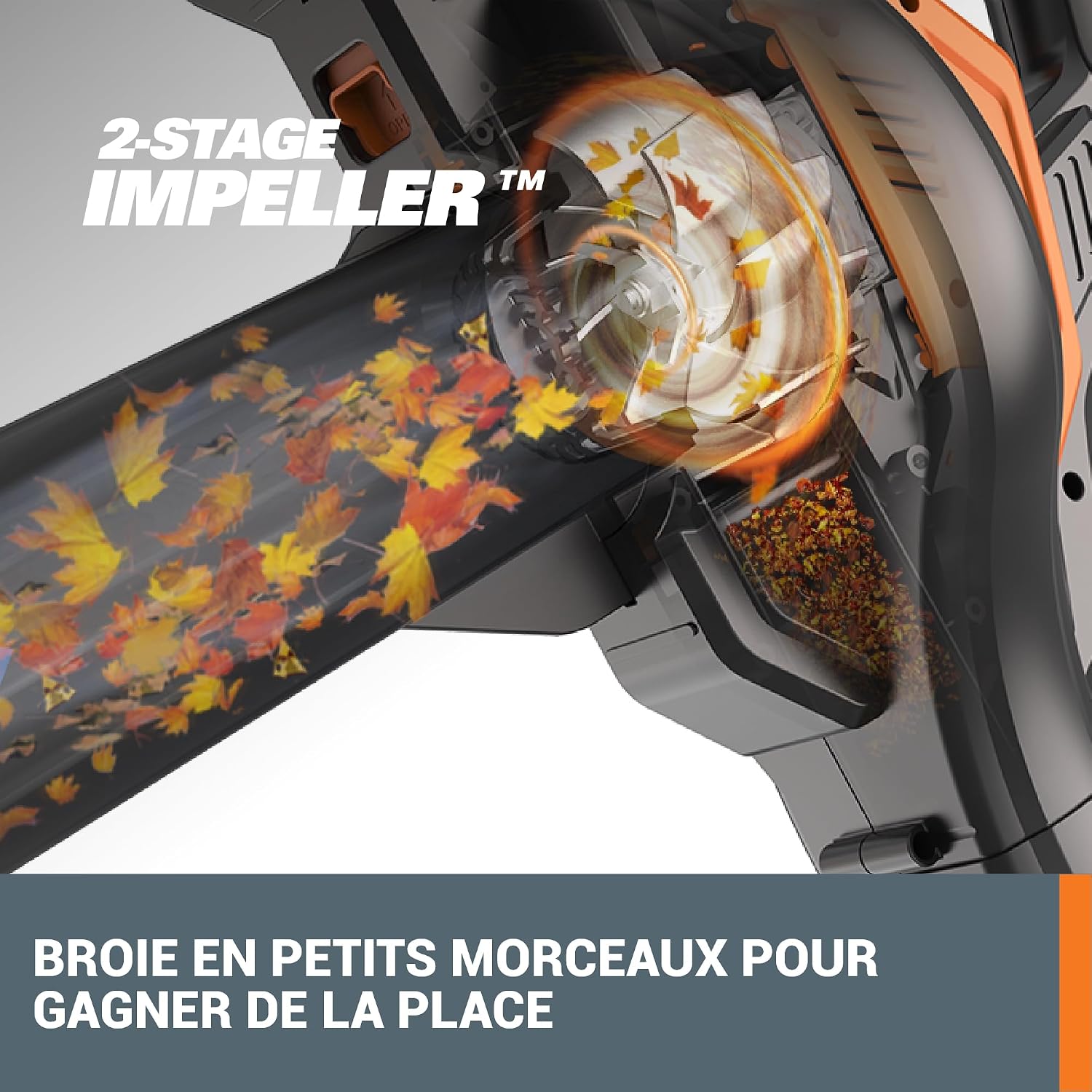 Detalle de WORX Aspirateur-Souffleur sans Fil Brushless 40V WG583E.9 — 2 en 1, livré sans batterie ni chargeur