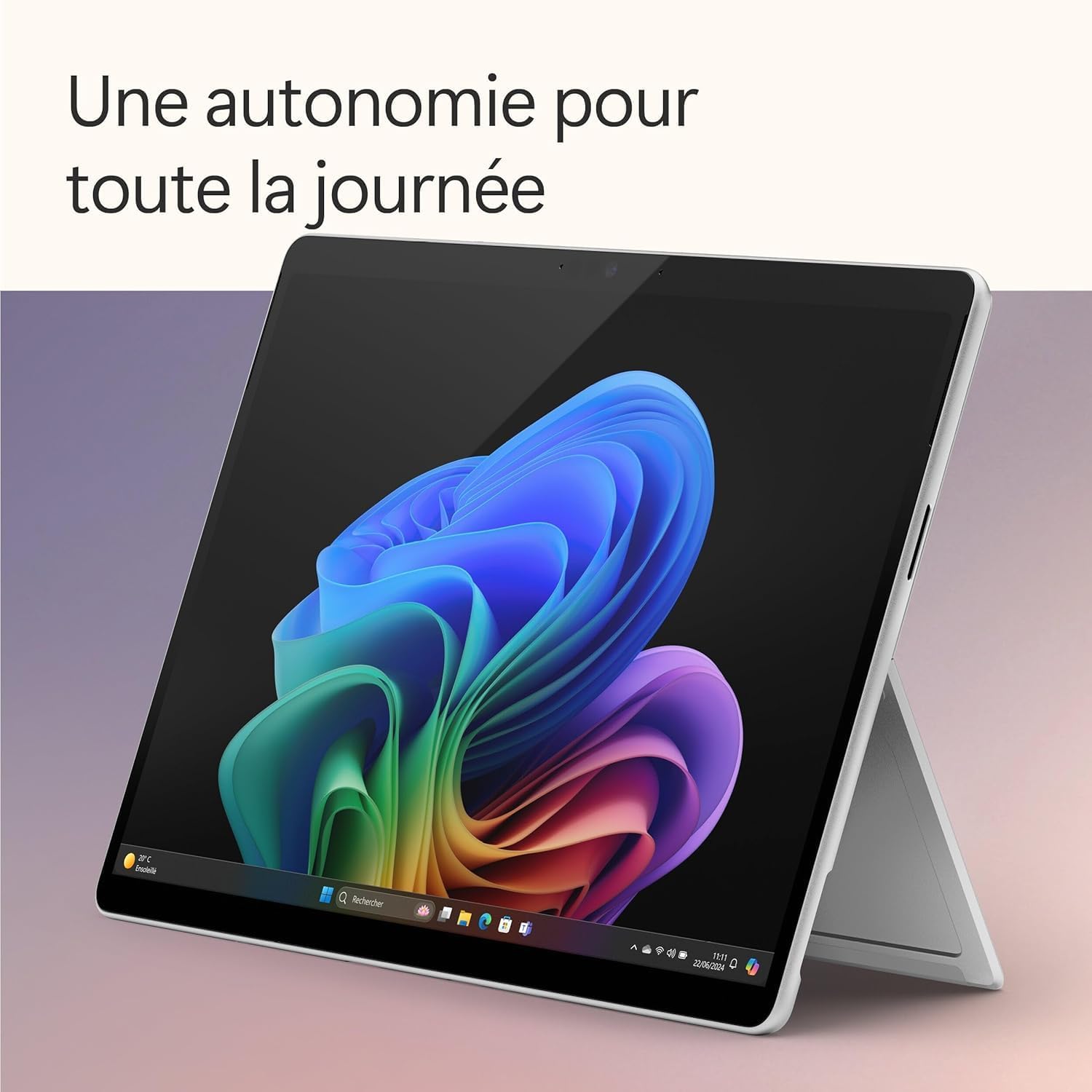 Detalle de Microsoft Surface Pro 11e édition (Copilot+ PC) – 2-en-1 OLED 13” tactile, Snapdragon X Elite, 16 Go, SSD 1 To (chargeur non inclus) – Platine