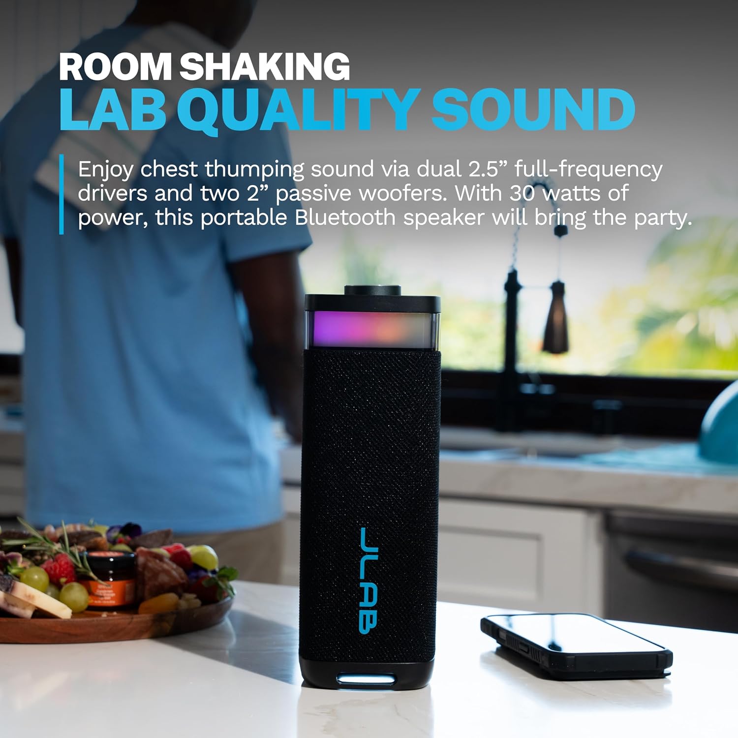 Detalle 2 de JLab JBuds Party enceinte Bluetooth avec 30 W ⚡