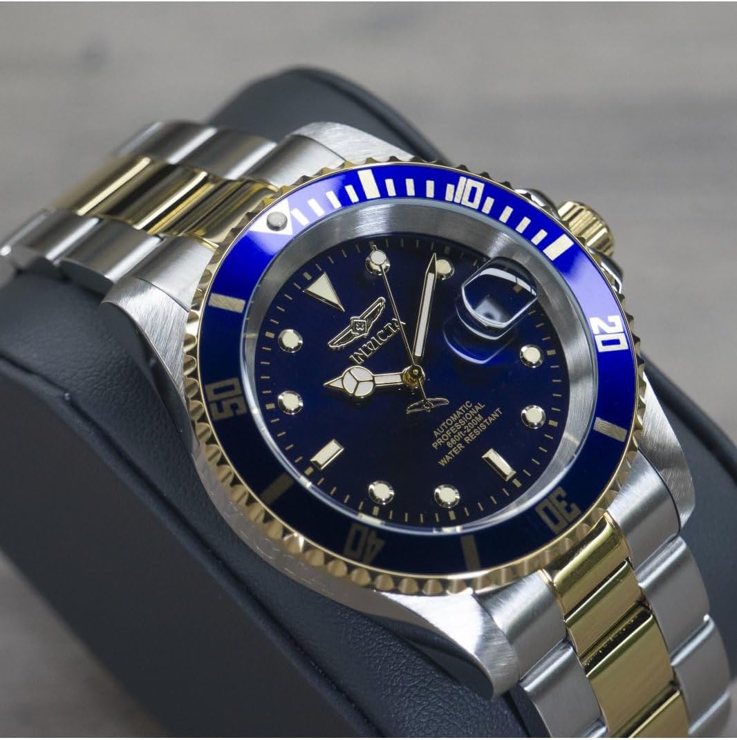 Detalle de Invicta Pro Diver 8928OBXL : montre homme à mouvement automatique en acier inoxydable, cadran bleu (43 mm)