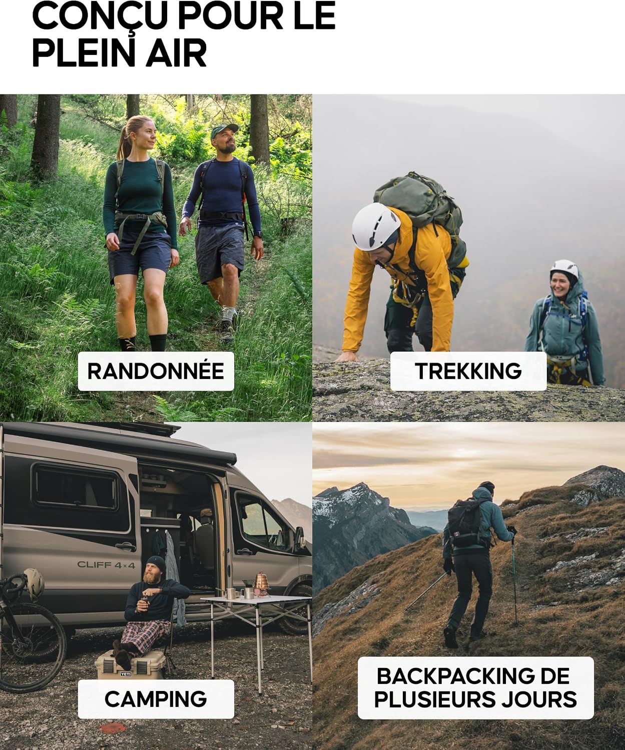 Detalle de DANISH ENDURANCE Chaussettes de randonnée en laine mérinos avec rembourrage léger — 3 & 5 paires (unisex)