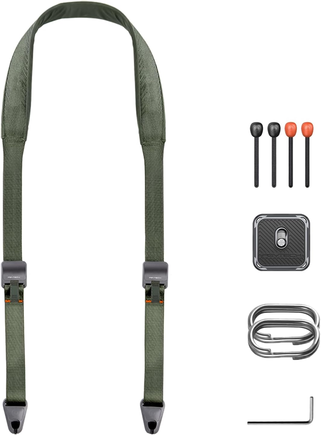 Detalle de PGYTECH Bandoulière pour Appareil Photo – Sangle d’épaule 3-en-1, réglable, avec boucles de dégagement rapide, vert