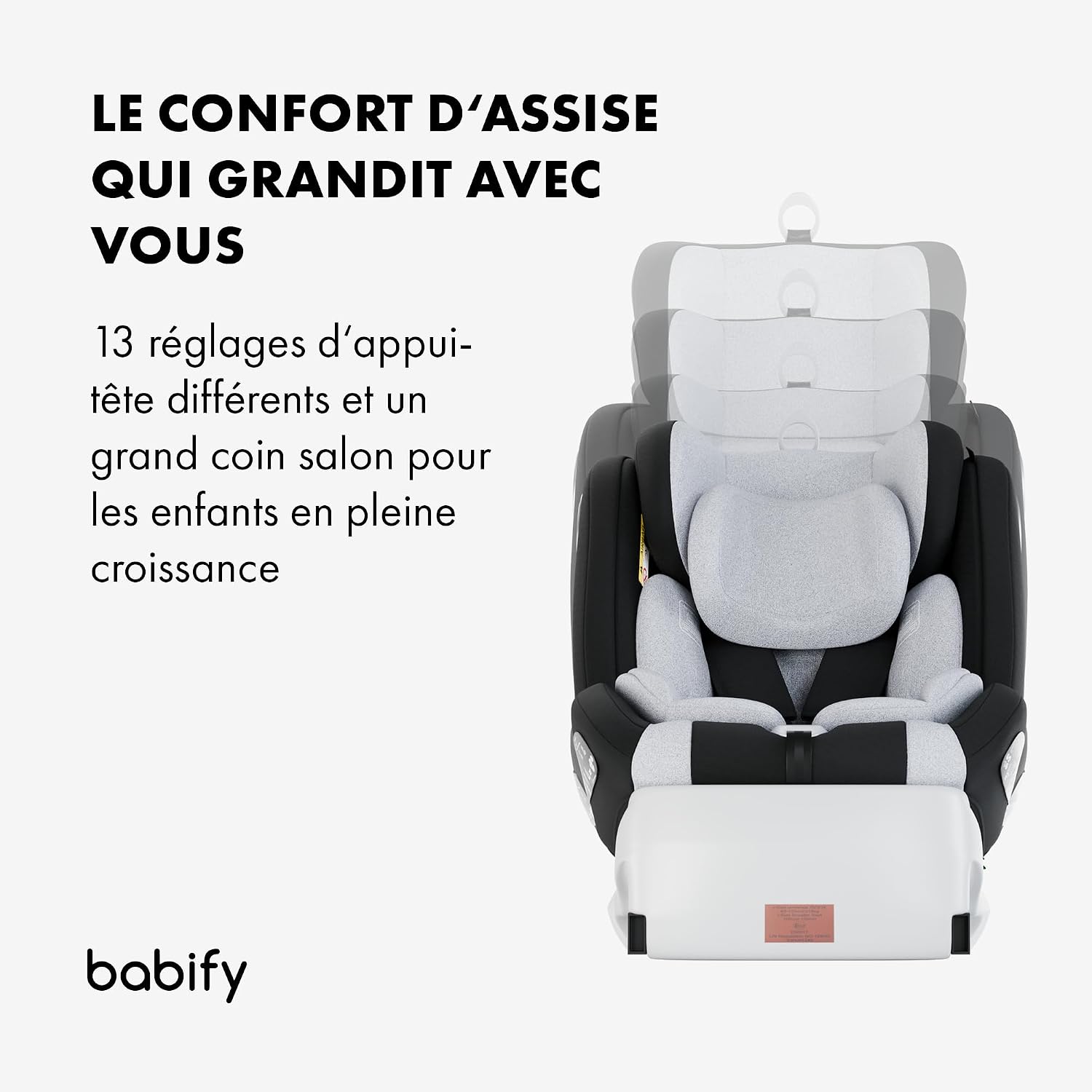 Detalle de Babify Onboard Siège Auto trio Aisance: 0 à 36 kg, Groupe 0/1/2/3, Pivotant 360, Isofix
