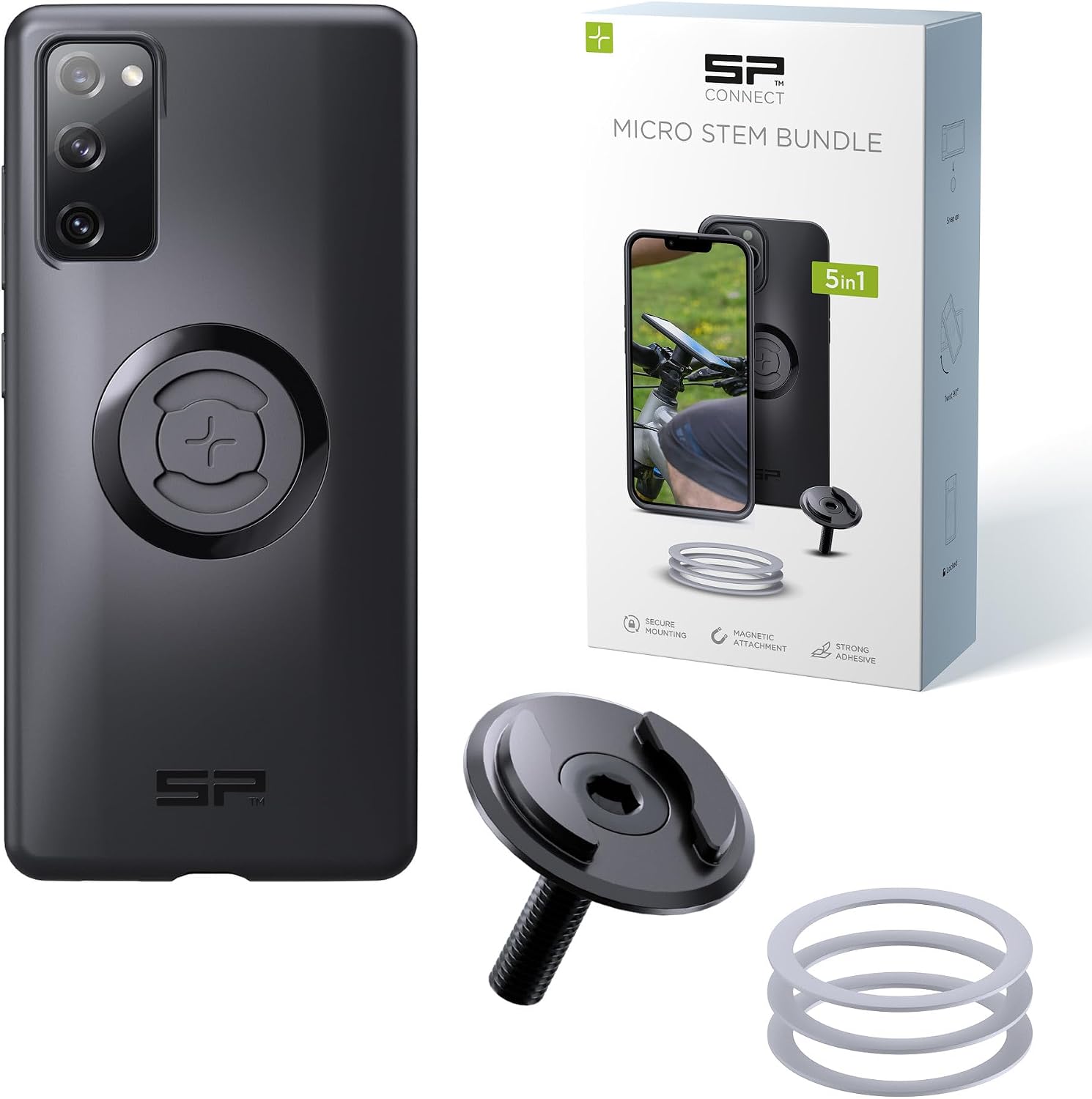 Detalle de SP Connect Micro Stem Bundle SPC+ pour Samsung S20 Ultra : support vélo guidon + fixation magnétique