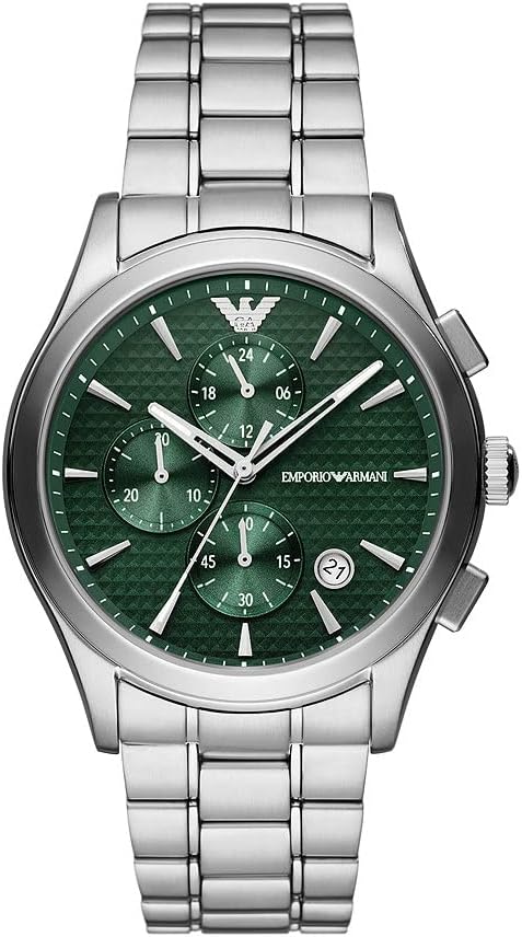 Detalle de Emporio Armani Montre pour Hommes Quartz à chronographe, boîtier 42 mm et bracelet en acier inoxydable