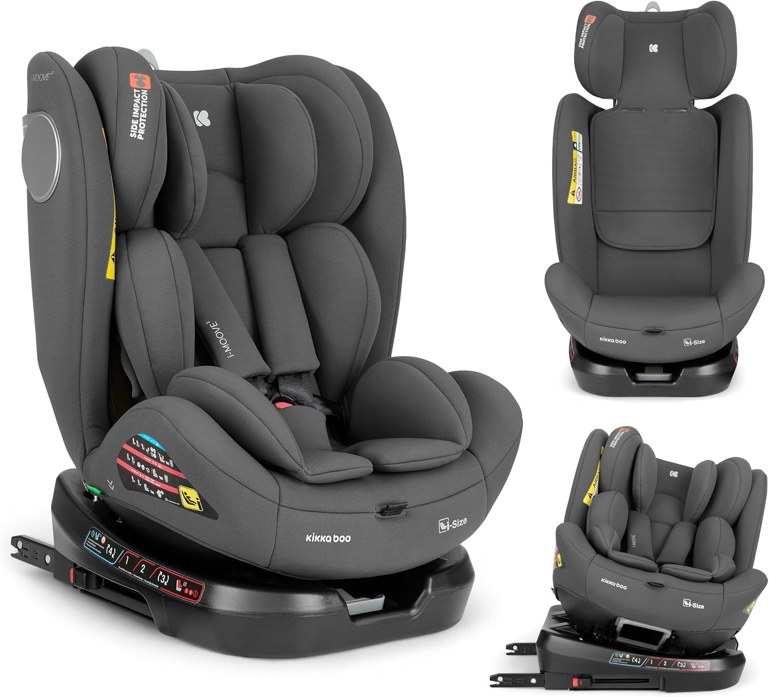 Detalle de KikkaBoo Siège Auto i-MOOVE 2 : rotation 360°, ISOFIX et i-Size pour 0 à 36 kg