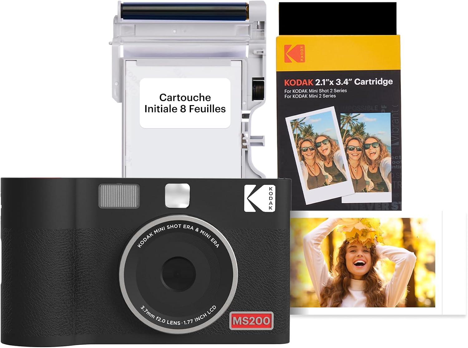 Detalle de Kodak Mini Shot 2 ERA 4PASS : appareil photo instantané et imprimante portable inclus 38 feuilles