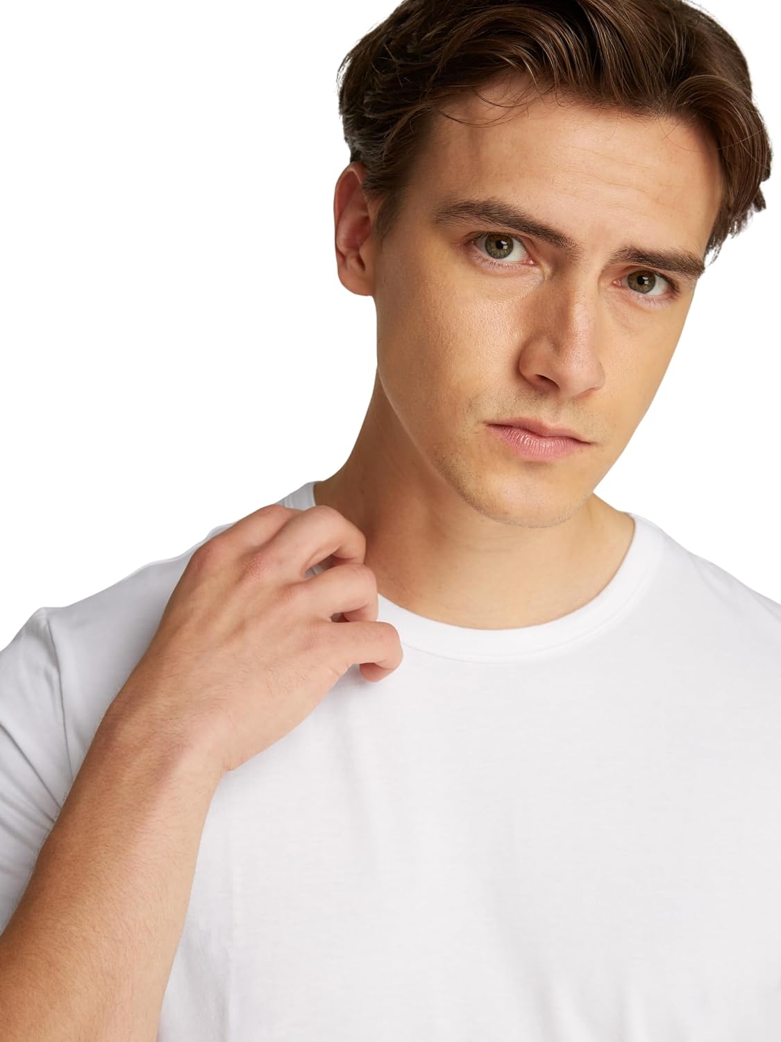 Detalle de Calvin Klein T-Shirt Manches Courtes Lot de 3 Homme – Coupe normale et logo discret