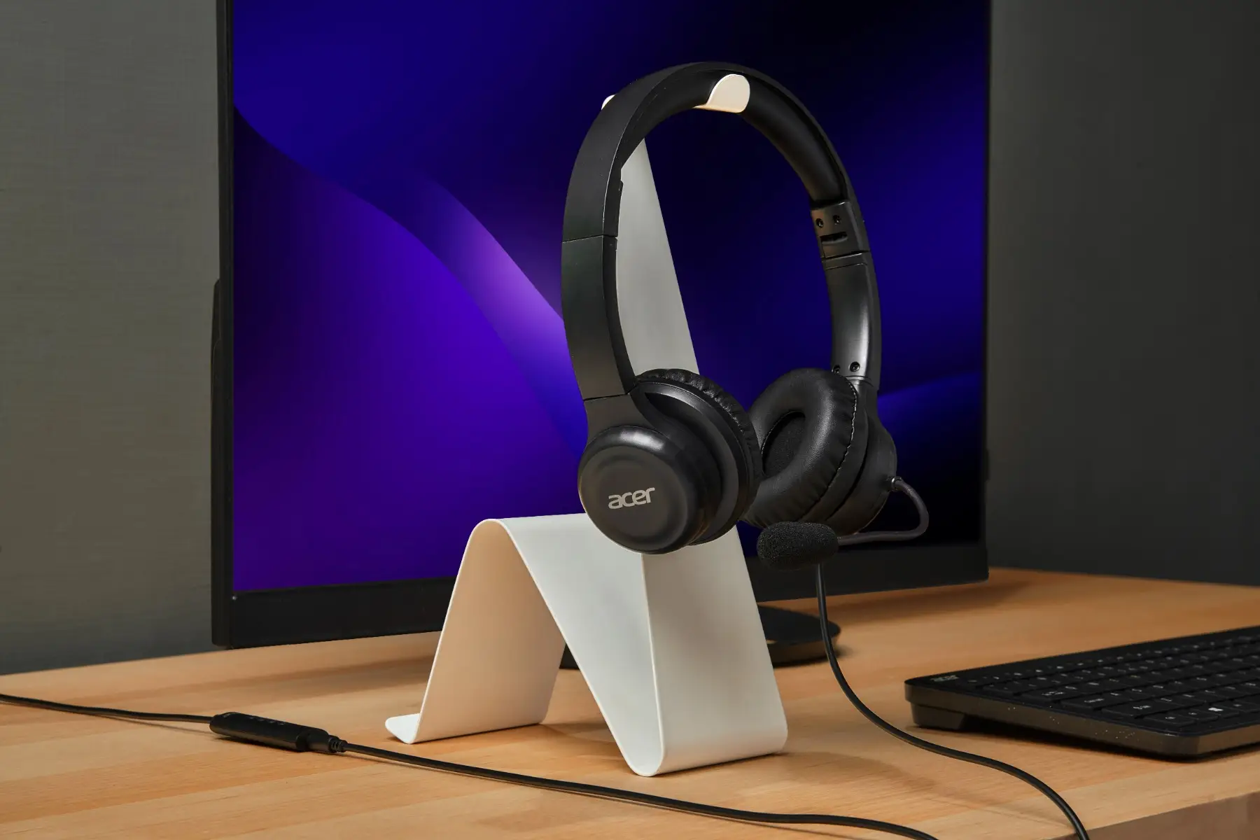 Detalle 1 de Casque supra-auriculaire Acer Office : son dynamique 30 mm et micro flexible