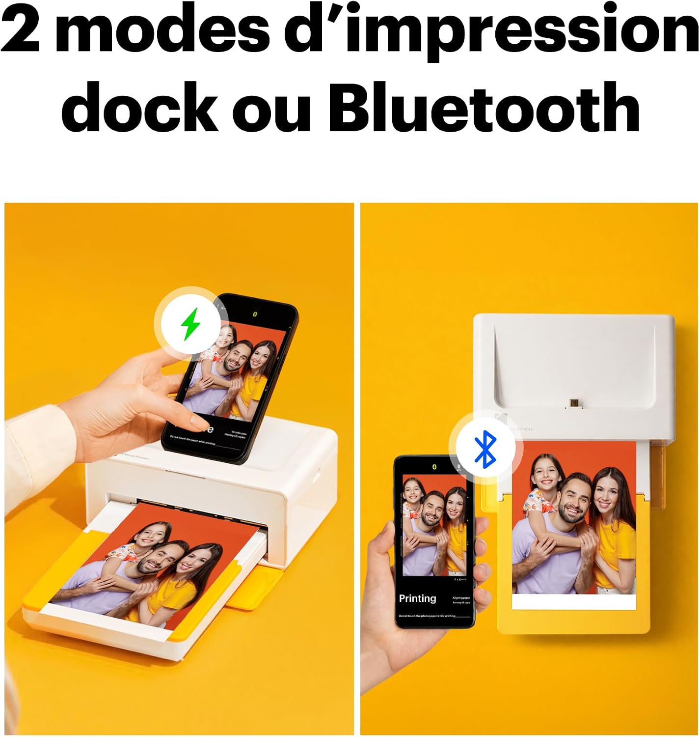 Detalle 2 de Kodak Dock Plus 4Pass Imprimante Photo (10x15 cm) avec Pack de 50 Feuilles (10 + 40) – couleur jaune