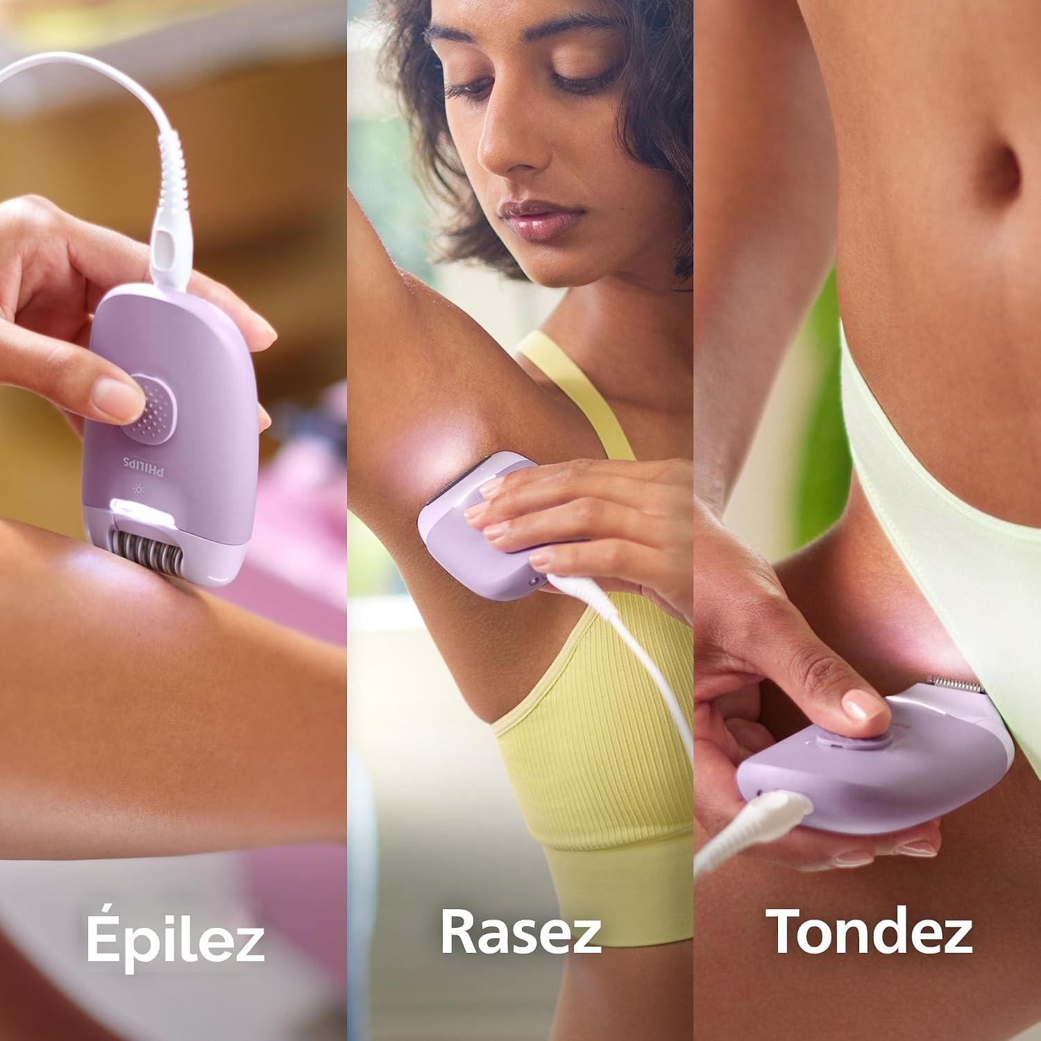 Detalle de Philips épilateur série 4000 BRE257/00 – 3-en-1 filaire pour corps et maillot