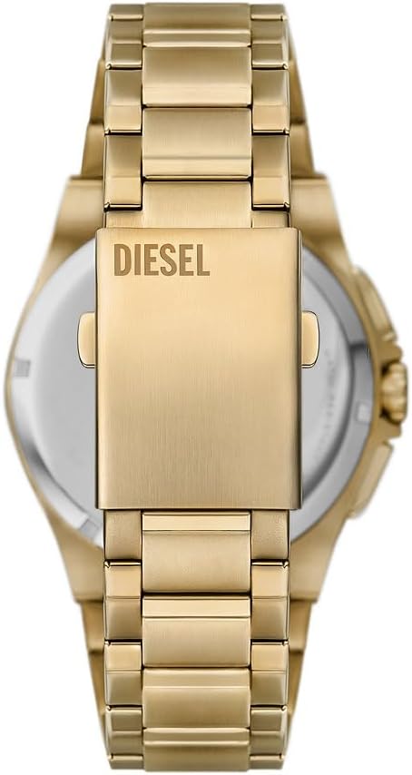 Detalle de Montre Diesel Double Up pour homme – boîtier 44 mm, bracelet acier doré, chronographe quartz