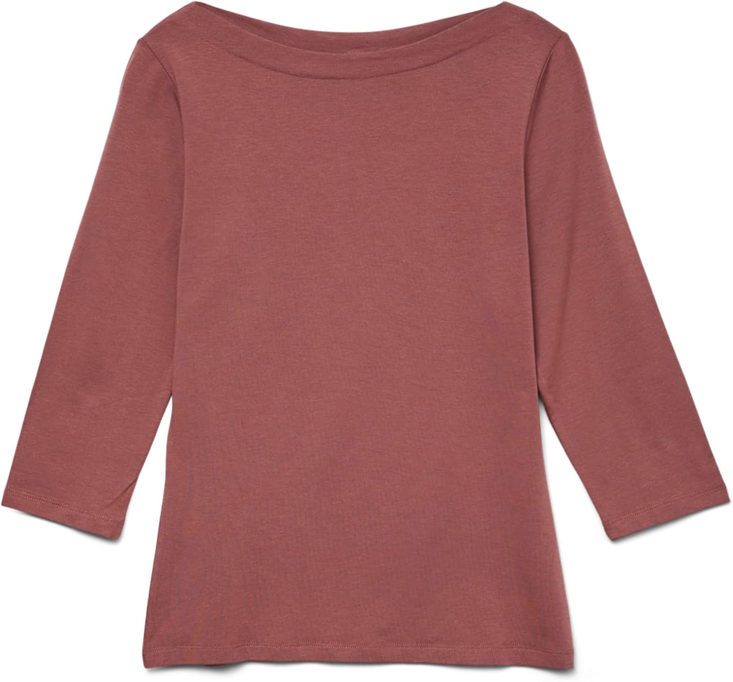 Detalle 1 de VERO MODA Top à Manches 3/4 col Bateau Extensible — Coupe régulière