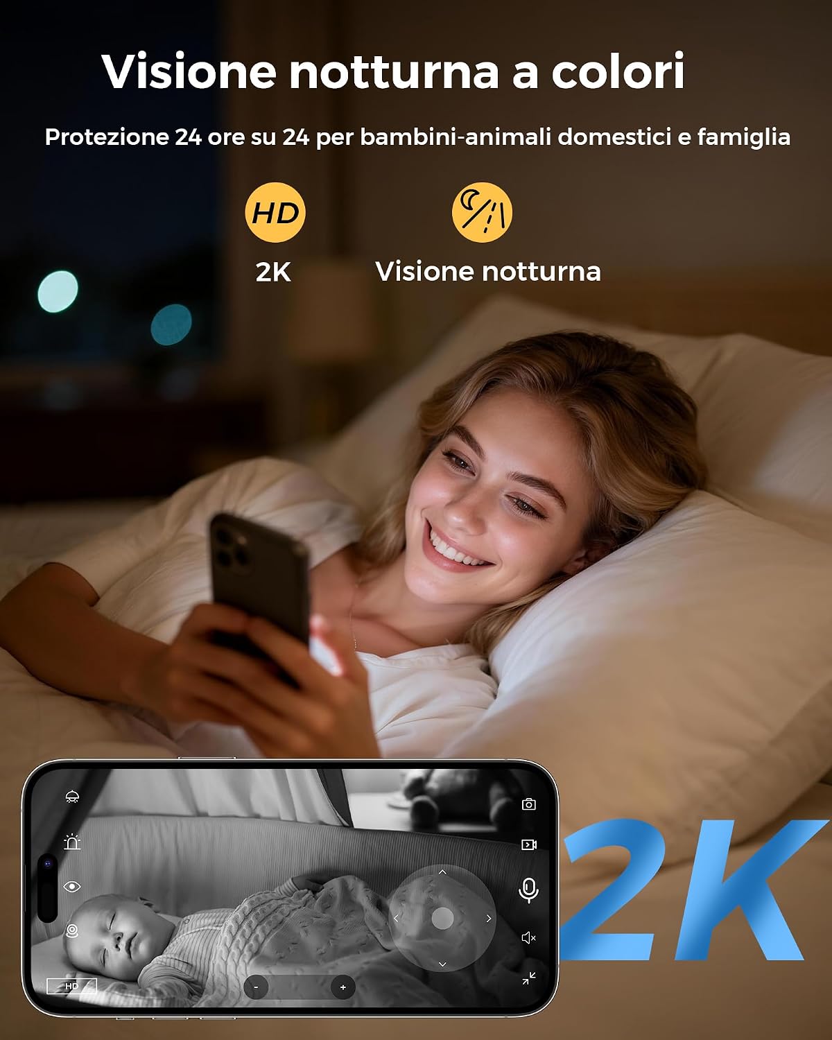 Detalle de ANBIUX Camera Surveillance WiFi 2K — caméra intérieure