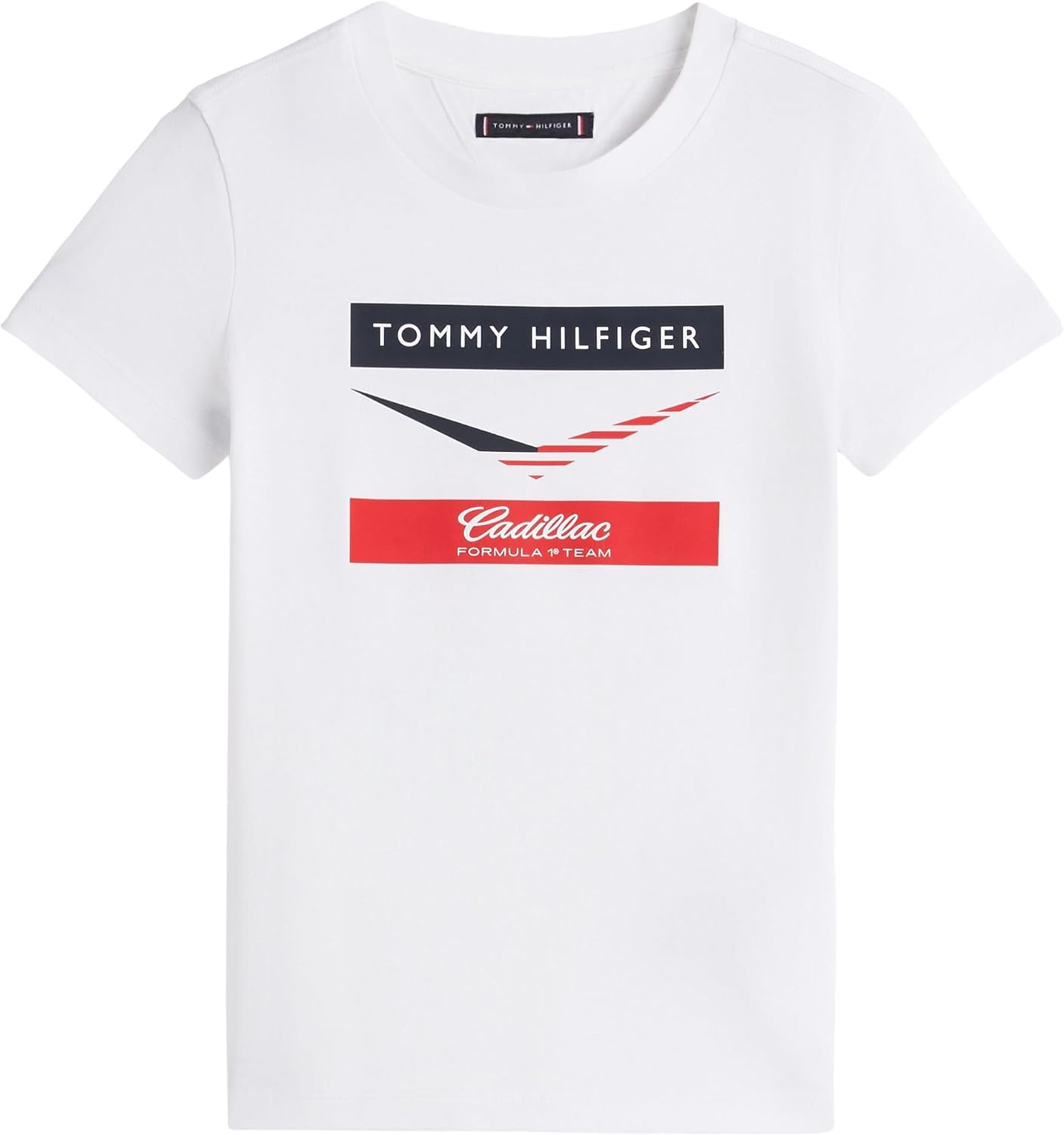 Detalle de Tommy Hilfiger Enfants T-shirt unisexe manches courtes TH X Cadillac F1 Chevron coton
