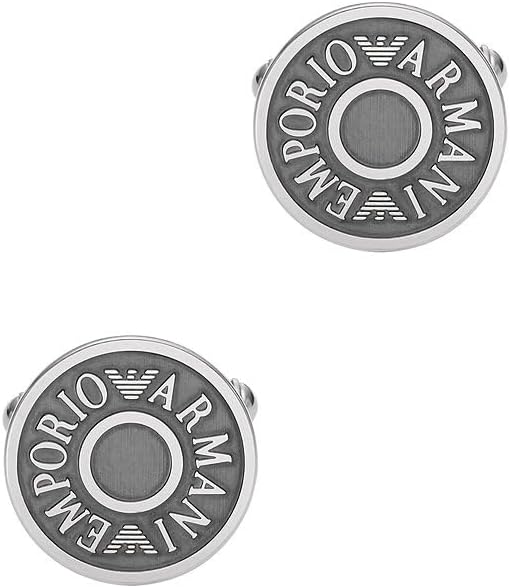 Detalle 2 de Emporio Armani Boutons de manchette en acier inoxydable bicolore pour hommes