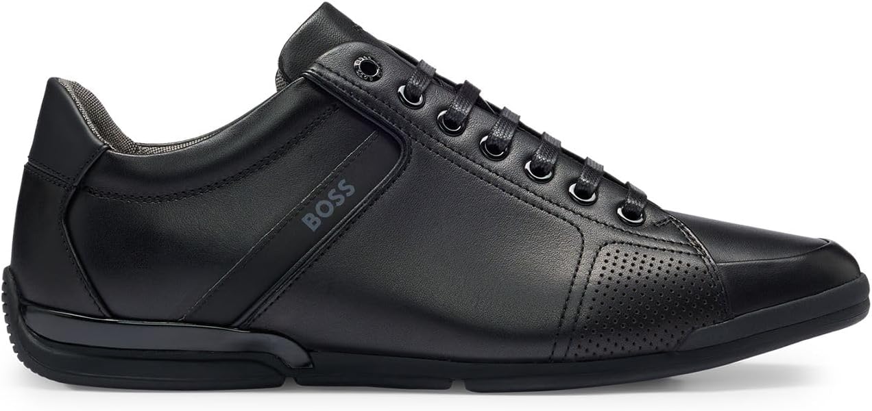 Detalle de BOSS Saturn Lowp Baskets en Cuir avec Doublure Anti-odeurs – Homme